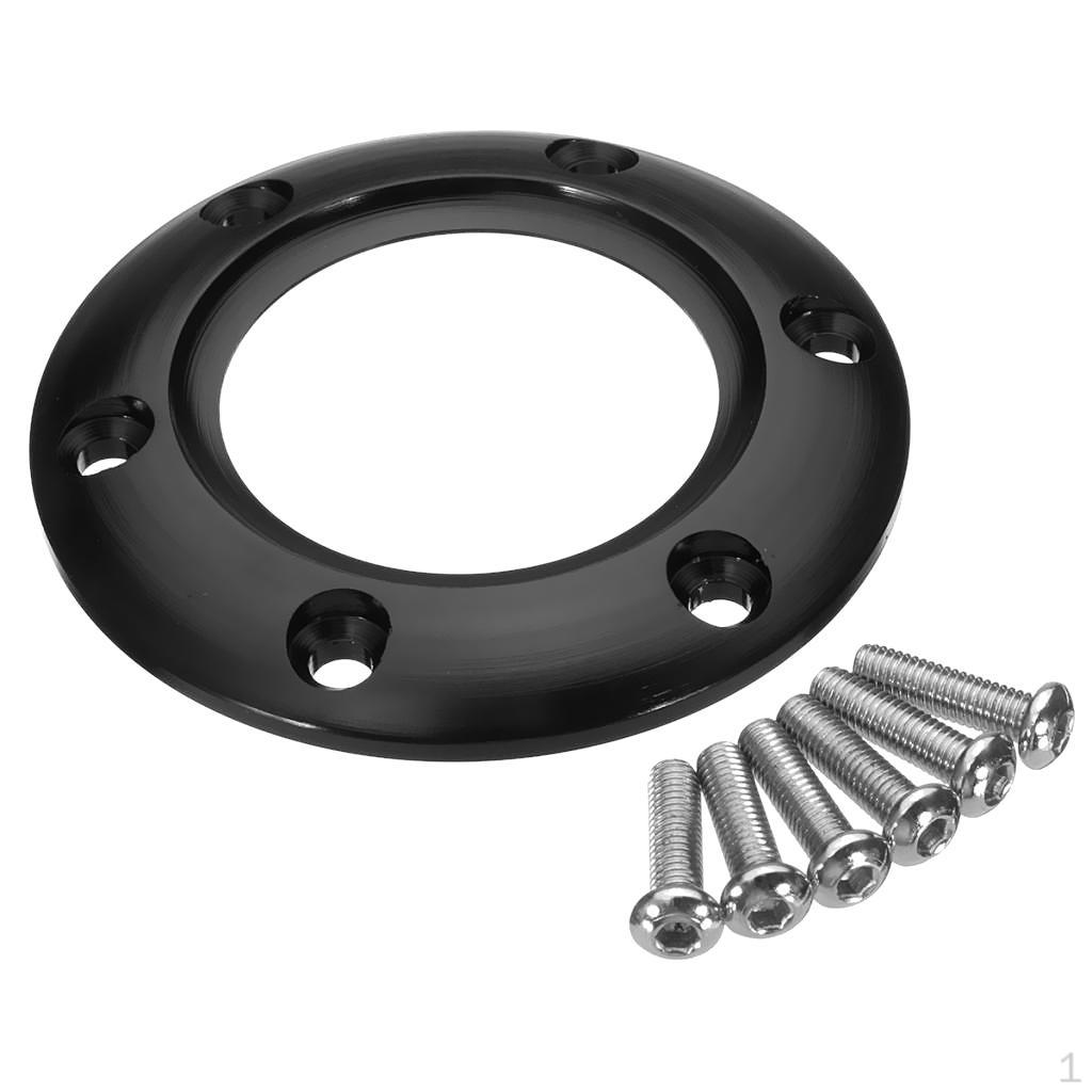 

Universal Car 6 Bolts 70mm Steering Wheel Horn Center Ring Black