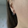 Silver Earrings with Nano Sapphire 2.917ct (2189060)
