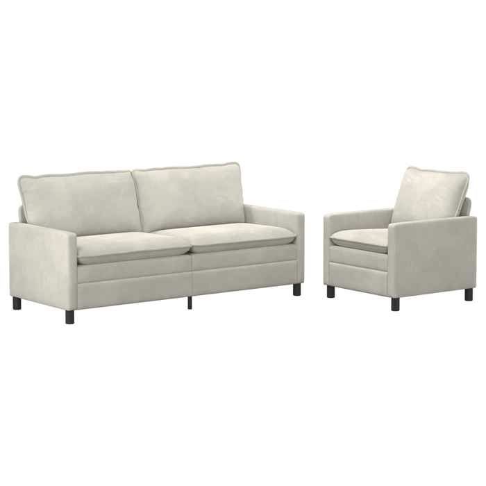 Maison Exclusive - Ensemble de Canapés 2 pc Crème Velours