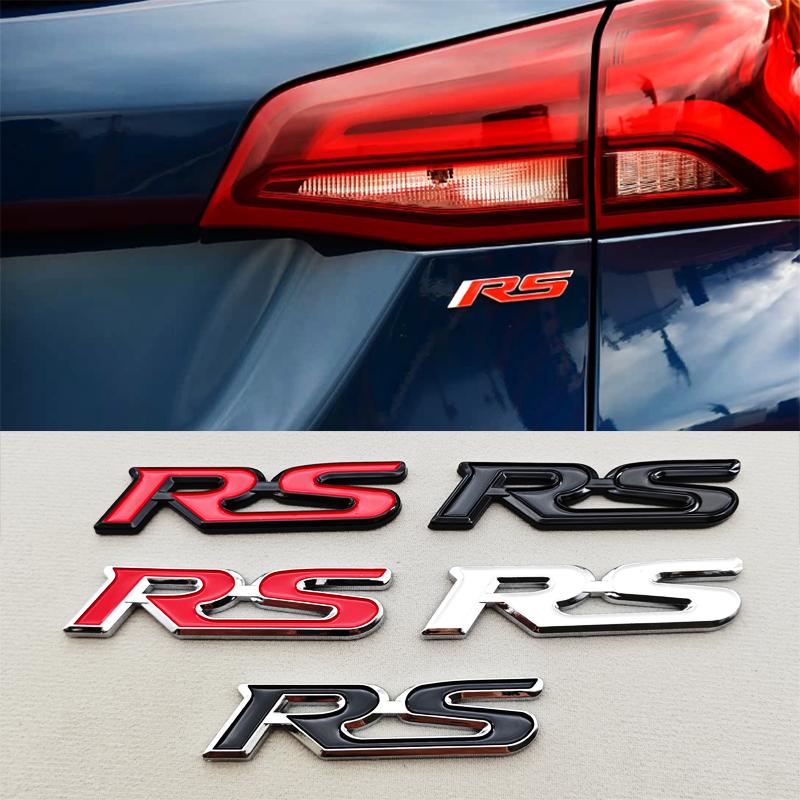 3D ABS Car Sticker Logo RS Letters Rear Trunk Emblem Badge For Chevrolet Road Sport Cruze Camaro Trax Blazer Malibu Accessories