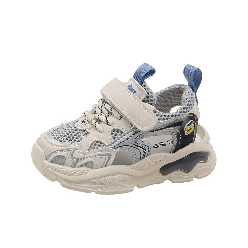 Summer new hollow breathable children's sports shoes, boys' half sandals, girls' dad shoes, toddler baby walking shoes