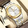POEDAGAR Top Business Men Wristwatch Luminous Waterproof Stainless Steel Square Male Clock Week Date Quartz Casual Men's Watches