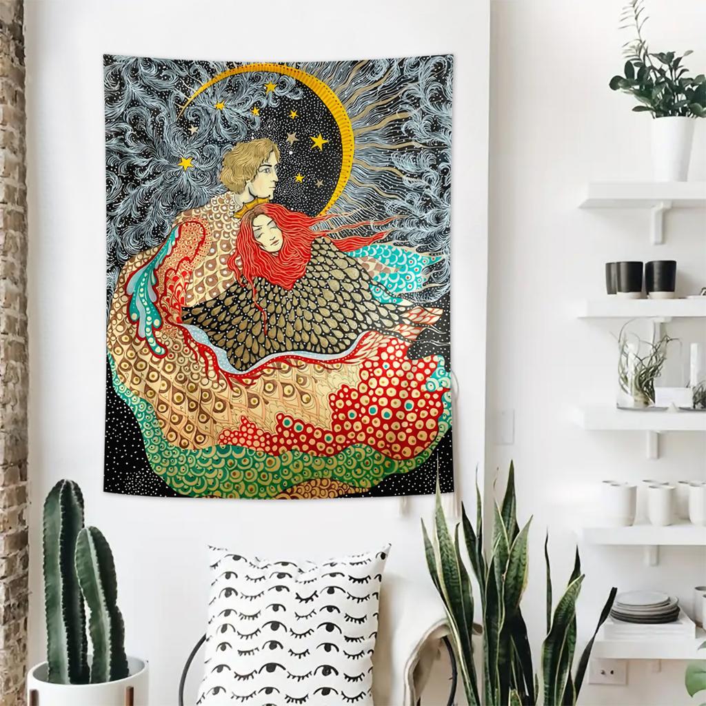 1pc Girl Floral Tapestry, Eye Tapestry, Hippie Psychedelic Retro Fun Cool Color Poster Wall Decoration