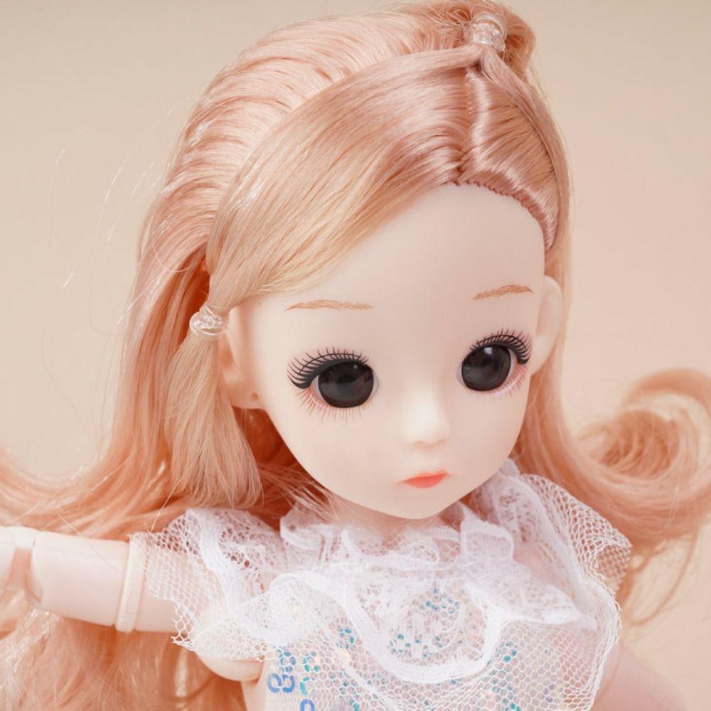 Attractive Eyes 30cm Bjd Doll with Clothes Long Hair Princess Makeup Ball Joint Doll  Birthday Gift