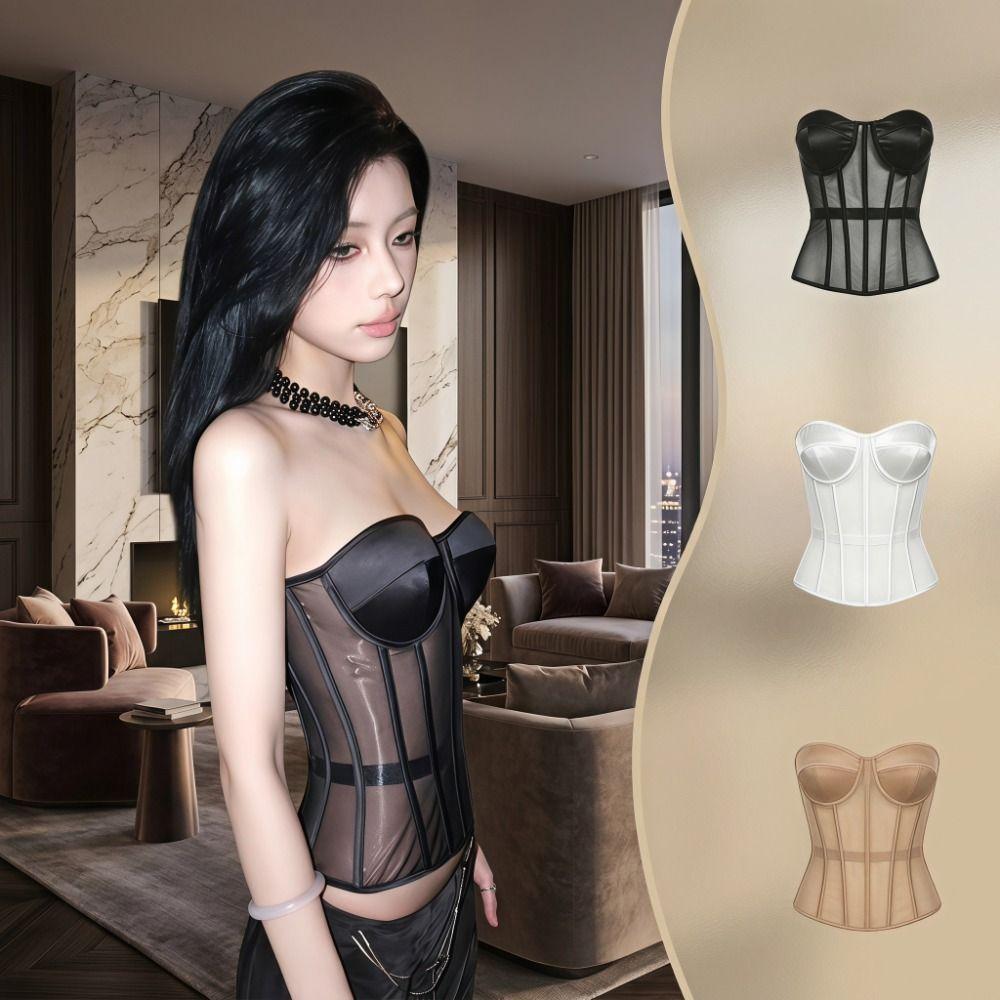 Sleeveless Women Corset Fishbone Camisole with Pads Streetwear Women Vest Sling Top Lady