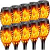 Solar Lights Outdoor: 10 Pack Solar Torch Lights Outdoor Flickering Flame for Halloween Decorations Outdoor - Waterproof Solar Garden Lights -