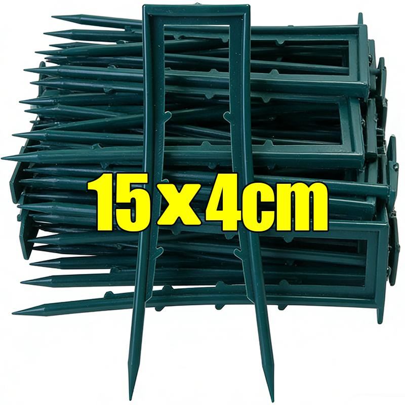 

50/10PCS U-Shaped Garden Stakes with Pointed Tip Plastic Garden Pins Landscape Staples Ground Studs for Yard Lawn Weeds Barriers 10PCS зелёный