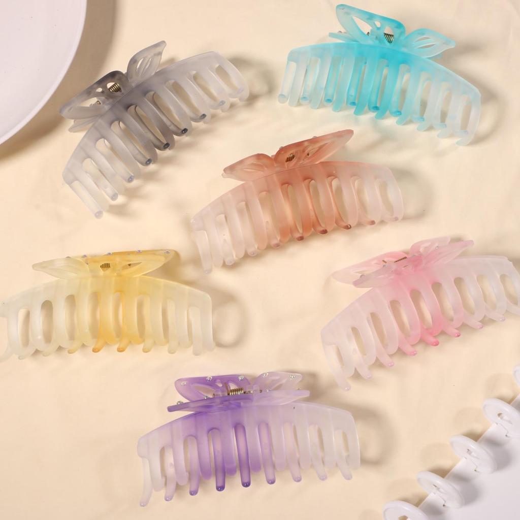 Mattierter Schmetterling Hai Haarspange - Elegantes quadratisches Griffzubehör für Damen