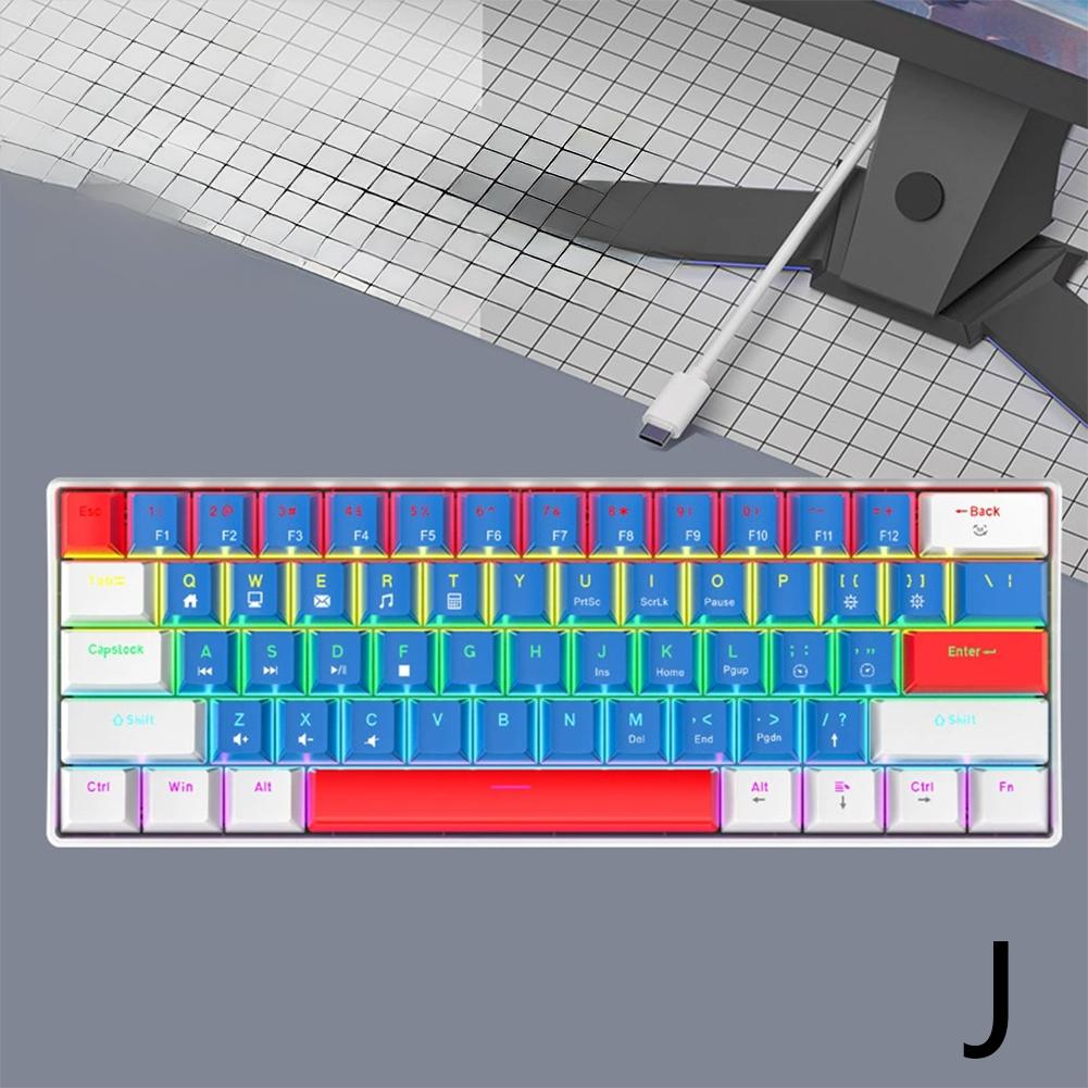 Mini Wired Gaming Mechanical Keyboard Phantom RGB, 61 Keys, Red/Blue/Yellow Switch, Ergonomic Keyboard , Portable for PC/Laptop