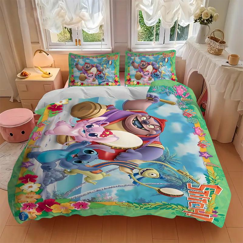 Lilo Stitch Adventure Printed 3pcs Bedding Set Soft Microfiber 1 Duvet Cover And 2 Pillowcases Home Bedroom Decor Xmas Gift Ek198