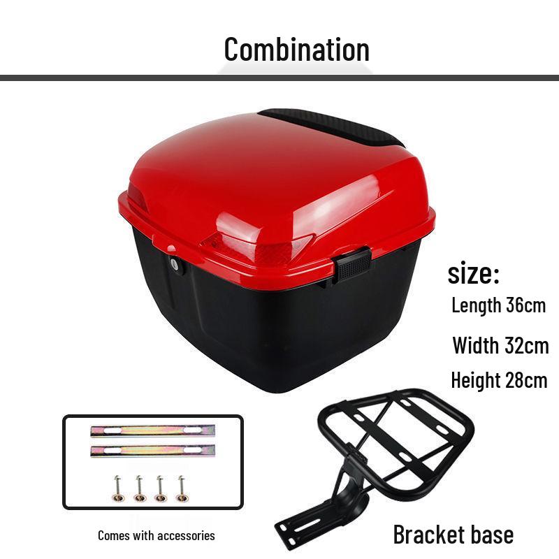 Universal Electric Bicycle Trunk Rack with Backrest and Storage Box