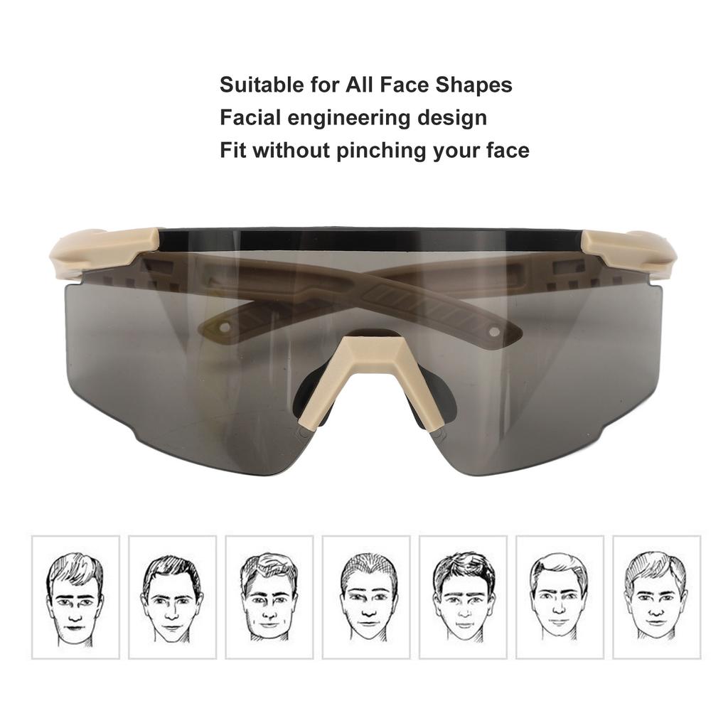 Shooting Glasses Prevent Fog UV Protection Military Glasses with Nearsighted Glasses Frame for Riding Skiing