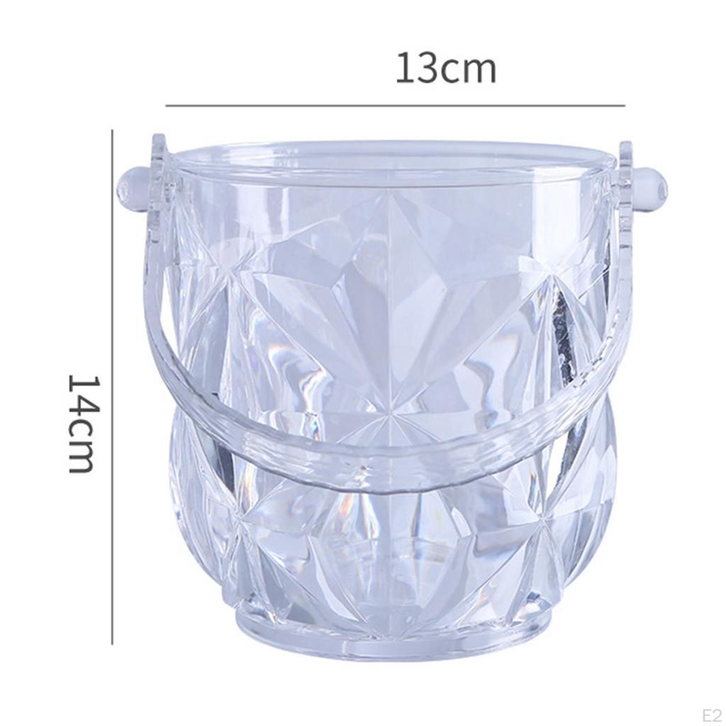 Eiskübel, Kleiner klarer Acryl-Eisbehälter mit Griff für Gefrierschrank, Cocktailbar, Party