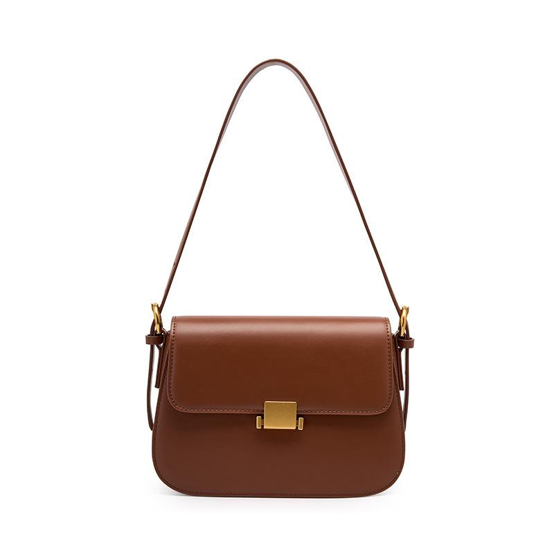 Premium Sense Niche Design Armpit Bag Leather Women's Bag Spring and Summer Tofu Bag Shoulder Messenger Bag