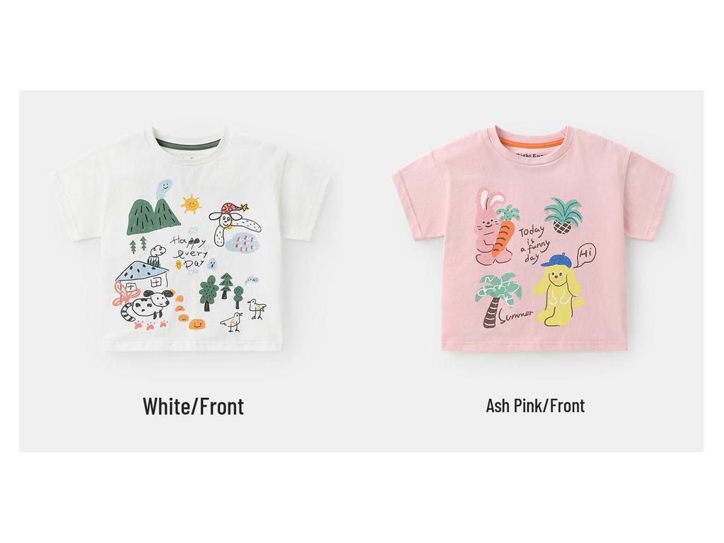 European Boys' Cool-Touch Cotton Short-Sleeve T-Shirt, Summer 2026 Collection for Toddler and Kids