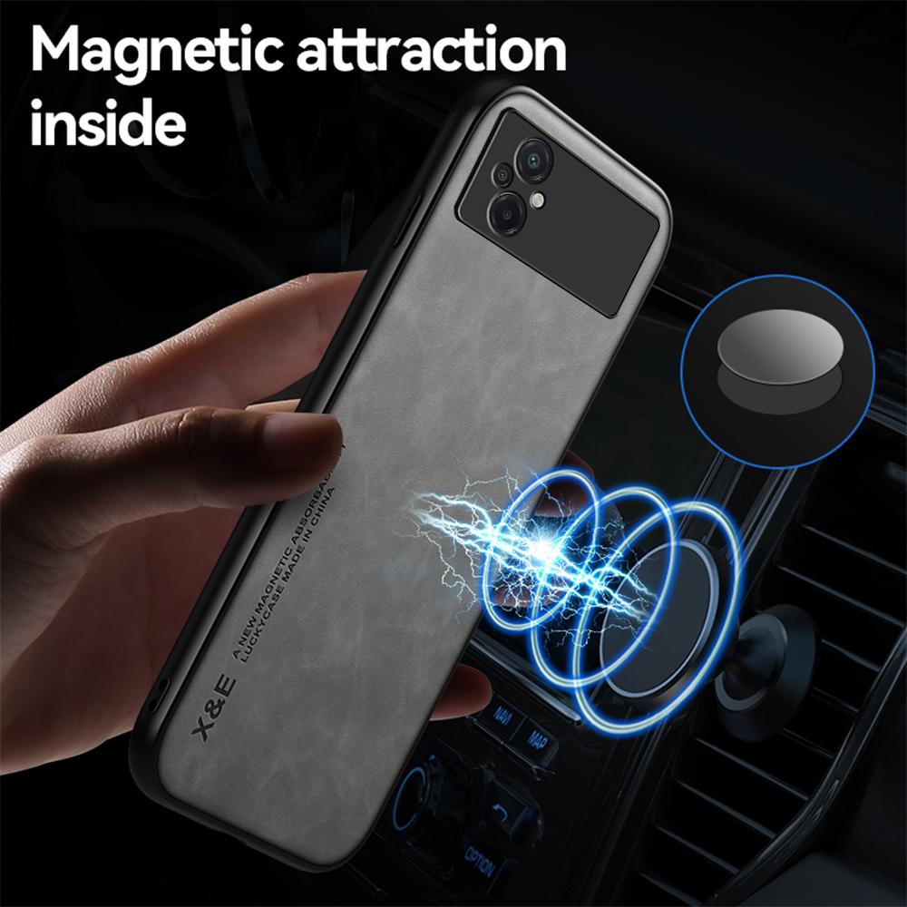 Pocom5 Case Plain Pu Leather Magnetic Cover For Xiaomi Poco M5 Pocom5 Pocco M 5 5m 4G Soft Frame Protection Back Shell Fundas