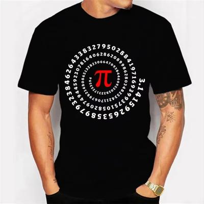 Καλοκαιρινό Ανδρικό T-shirt Κοντομάνικο Ανδρικό T-shirt Σκίτσο με το Σύμβολο Πι Εκτυπωμένο Oversized T-shirt Ανδρικό Τοπ T-shirt Μαθηματικά Ανδρικό Μπλουζάκι Ρούχα