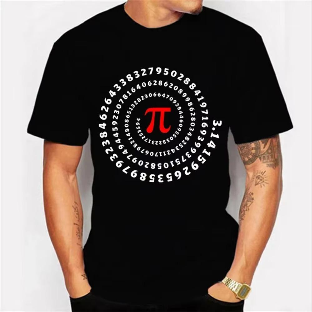 Maglietta Estiva da Uomo Manica Corta Maglietta da Uomo Stampa Schizzo Simbolo Pi Maglietta Oversize Top Maschile Maglietta Matematica Uomo Abbigliamento