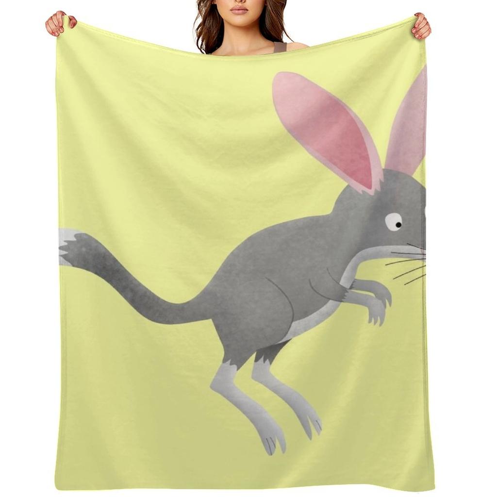 Cute happy Australian bilby cartoon Throw Blanket Furrys wednesday Luxury Thicken Hair Blankets