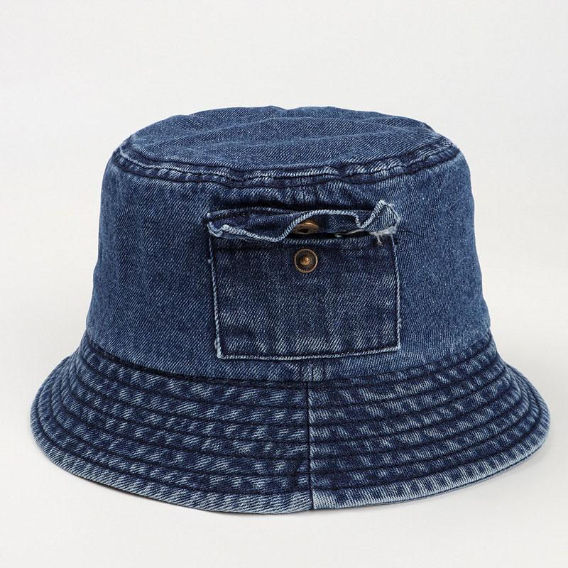 Korean Denim Bucket Hat for Women Vintage Solid Color Fisherman Cap Summer Outdoor Travel Girls Panama Sun Hats