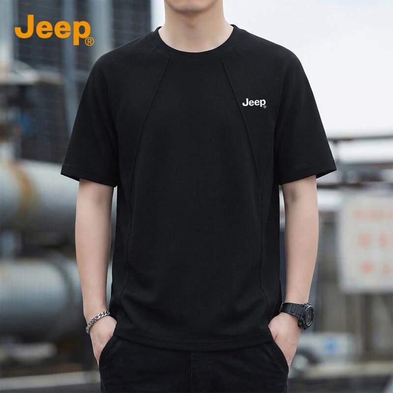 Jeep Men's Premium Heavyweight Casual Round Neck Short Sleeve T-Shirt
