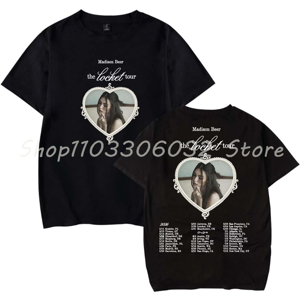 Madison Beer La Tour du Médaillon T-shirt Femme Homme Décontracté Col Rond Manches Courtes Mode T-shirt