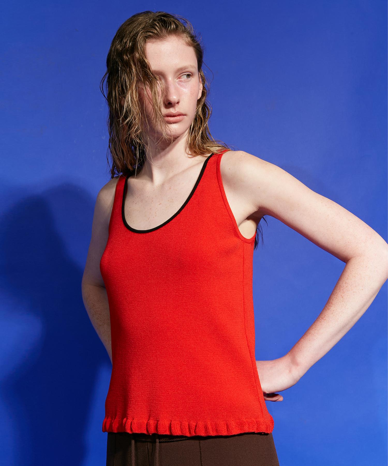 Maggie Frill Sleeveless (Red) Red