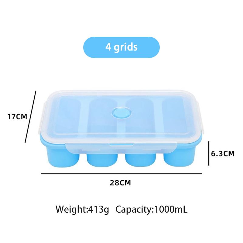 Multi Grid Soup Jelly Box Fruit Food Crisper Retain Freshness Silicone Rubber Complementary Food Freeze Storage Microwave Oven