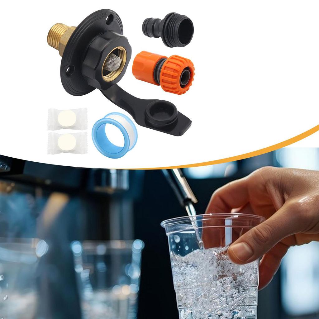 RV City Water Inlet with Check Valve Replace Parts Leakproof Flange Hose Connector for