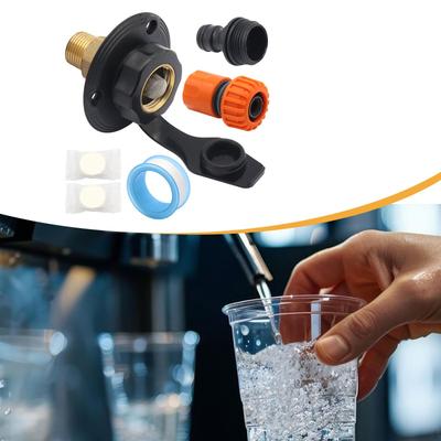 RV City Water Inlet with Check Valve Replace Parts Leakproof Flange Hose Connector for