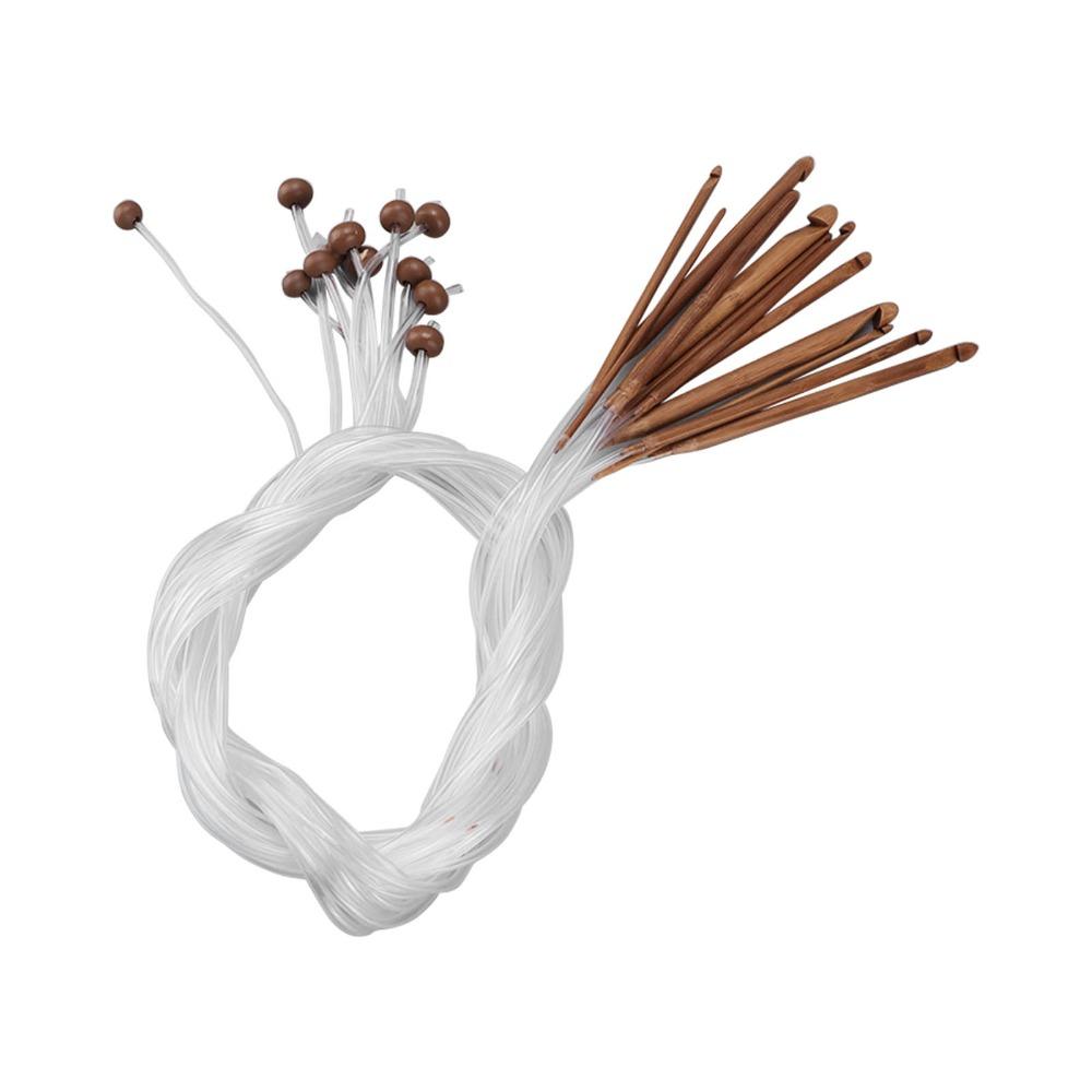 12Pcs Anti Slip Bead Tunisian Knitting Needles Tube Cable Knitting Needle Set For Rug Making