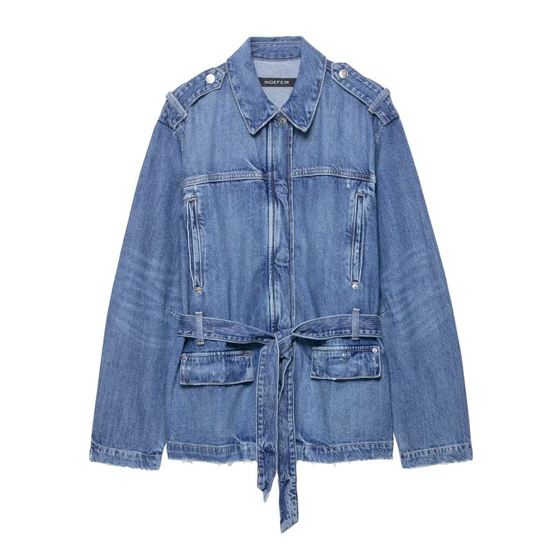 

Kaslead New Women clothes Western Style Fashion Long Denim Jacket 5252271 400 Blue L