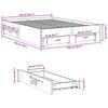 Bed Frame with Drawers Smoked Oak 135 X 190 Cm Wood Based Material
