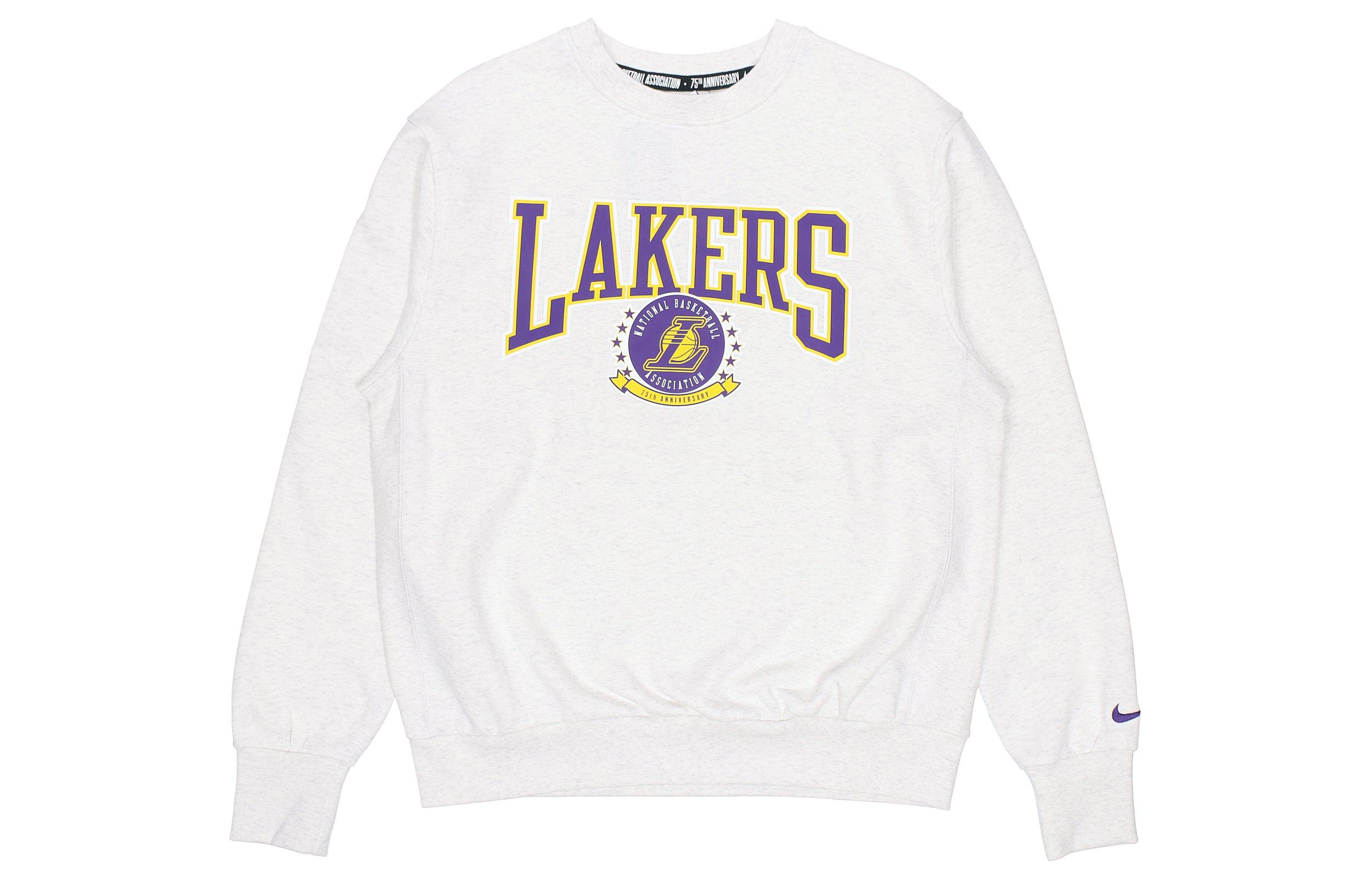 Nike X NBA Sweatshirts Men s Gray White Crew Neck Thickened Regular DN4905-051 XXXL