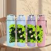 1PC Green Witch Girl Art Pattern 750ml Color Plastic Sports Water Bottle Leakproof Flip Straw Lid Suitable for Sports Office Home Use