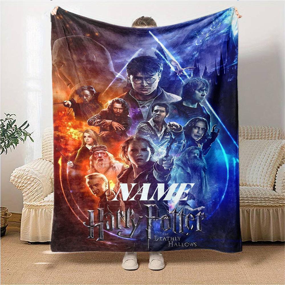 Custom Name "Harry Potter Magical Journey" blanket for Couch & Bed, Plush Cozy Fuzzy Blanket Super Soft & Warm Blankets for Fall and Winter. 0908102