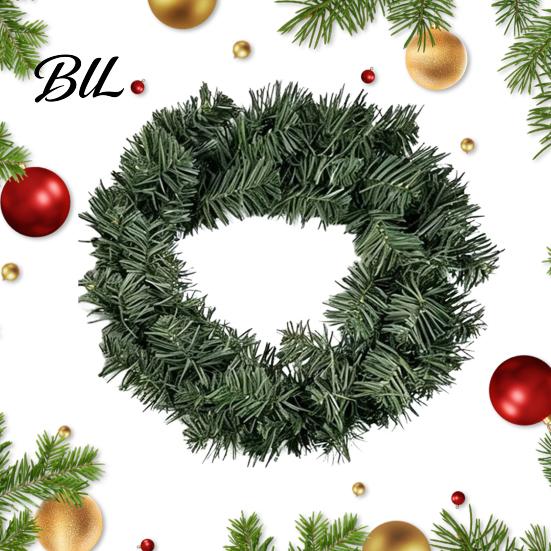 Natural Look Pine Wreath Artificial Norfolk for Front Door, Christmas Faux Greenery Needle DIY Base Wreath, Winter Farmhouse Holiday Hanging