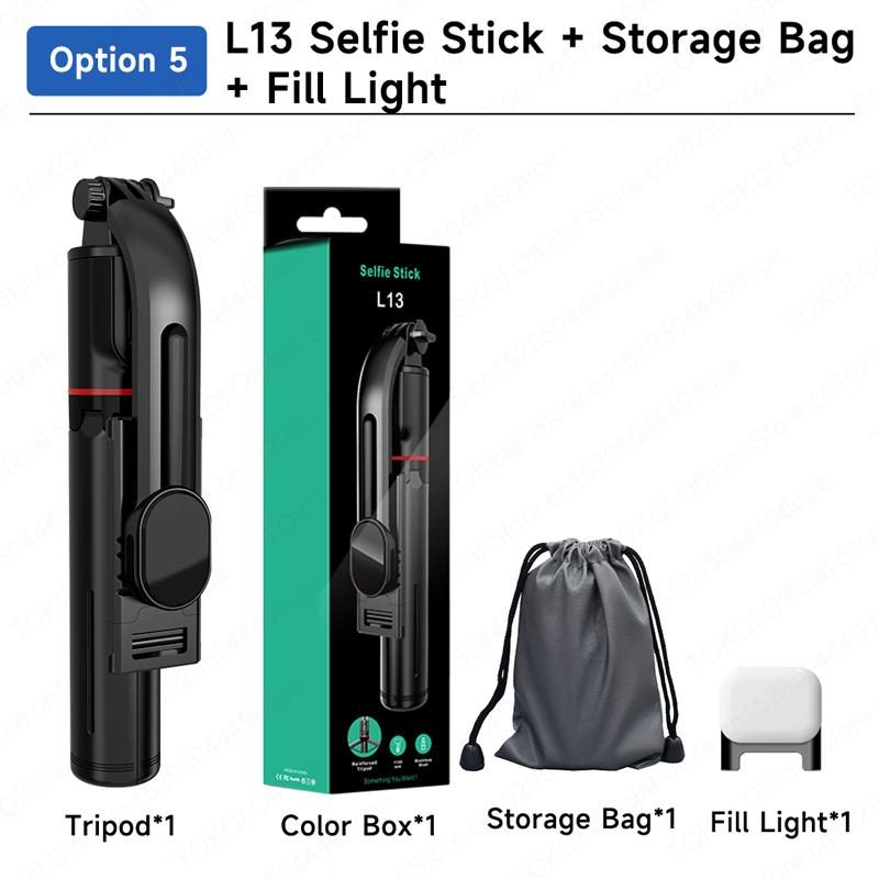 TOKQI L13 Mini Selfie Stick Foldable Tripod 44.48" Extended Pole with Wireless Bluetooth Remote for Android IOS Smartphone Shoot 7