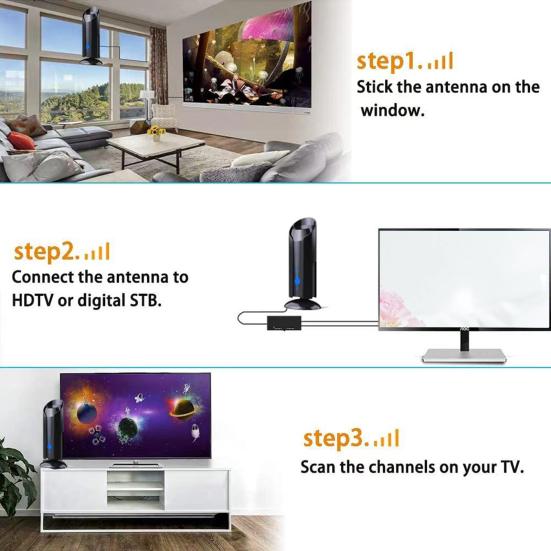 TV Antenna 450+ Indoor 4K HDTV Miles Range Antenna with Powerful Amplifier and