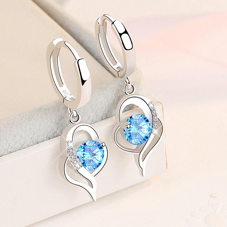 Heartfelt Elegance: Trendy Heart-Shaped Long Earrings for Women, Stylish White Copper Love Pendants