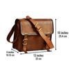 13" Leather Messenger Bag Laptop Case Office Briefcase Gift for Men Computer Distressed Shoulder Bag