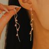 Luxury Flower Diamond Tassel Long Earrings: Elegant Alloy Leaf Design