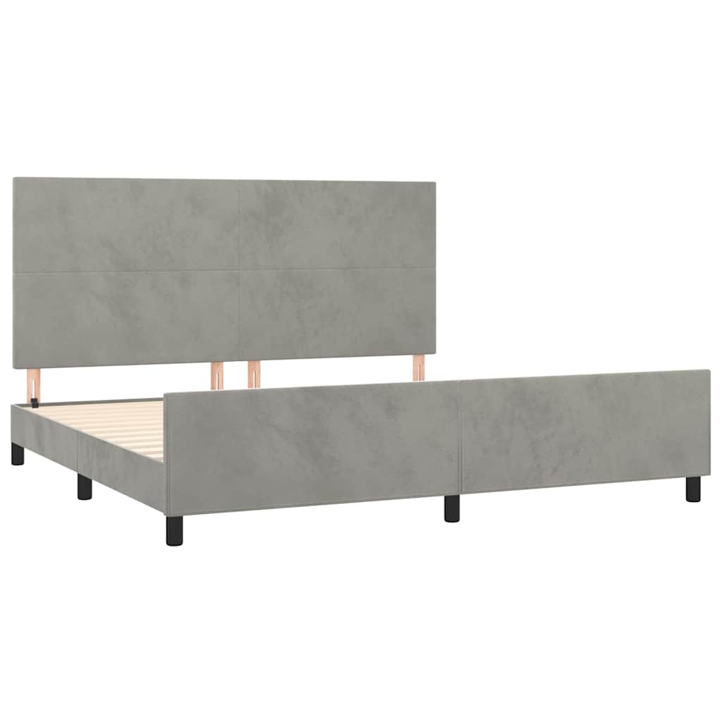 vidaXL Bettgestell ohne Matratze Hellgrau 200x200 cm Samt