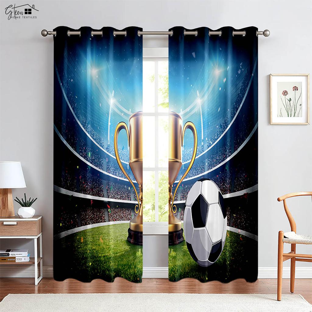 Sportovní Fotbalové Prolamující Zeď 3D Tisk Závěsy Moderní Jednoduché Módní Závěsy Ložnice Obývací Pokoj Kuchyně Dekorační Závěs