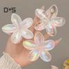 Women Hair Clip Transparent Gradient Color Back Head Hair Claw Strong Grip Shark Hair Accessories Daily Wear