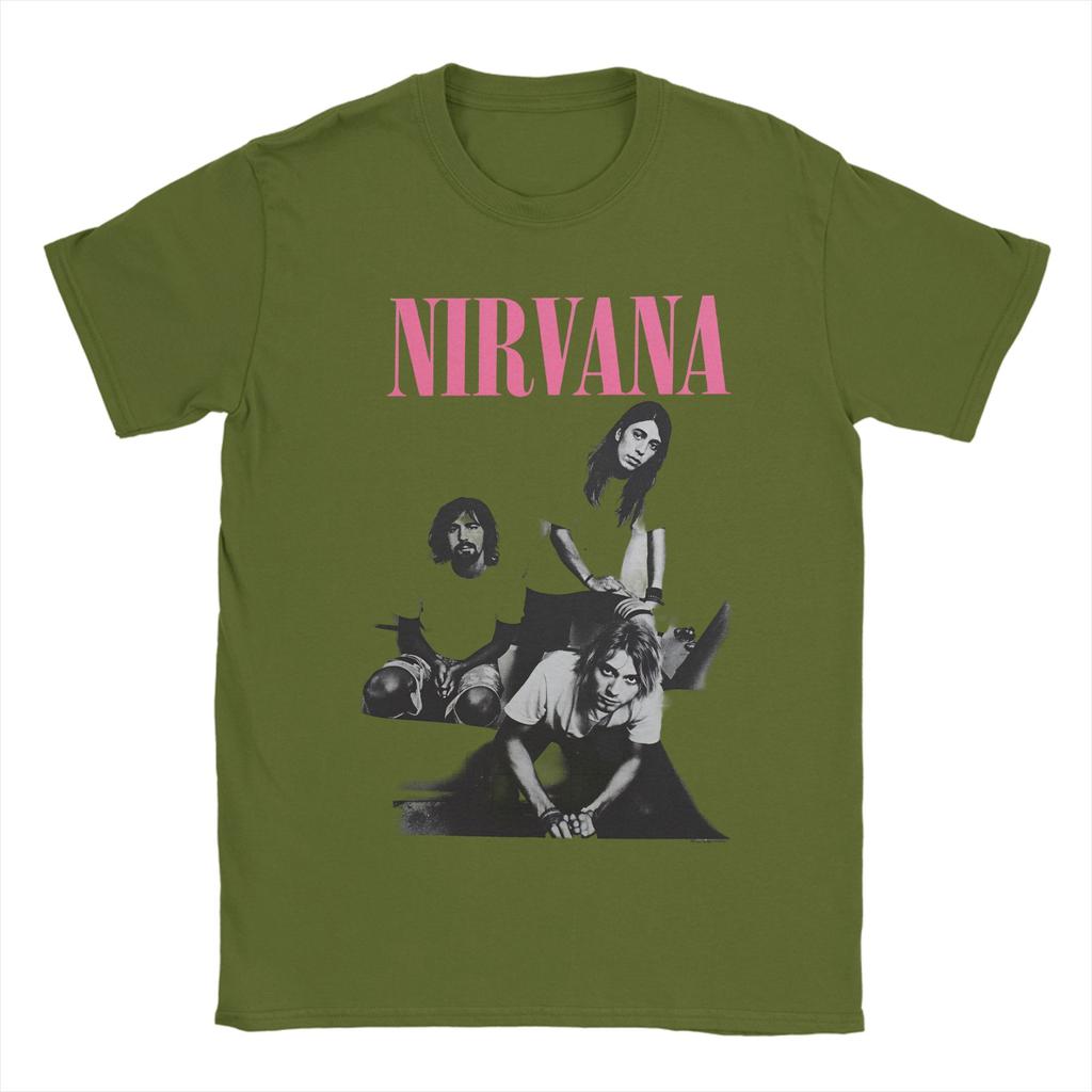 Unisexs TShirt Nirvana Rock Band TShirts Harajuku Kurt Cobain Beach Tees Y2K Retro Cotton Tops Plus Size 6XL