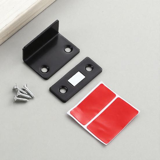 1 Set Ultra Thin Magnetic Door Catch Heavy Duty Stainless Steel Cabinet Door Magnet Adhesive Kitchen Closet Cupboard Drawer Magnetic Latch