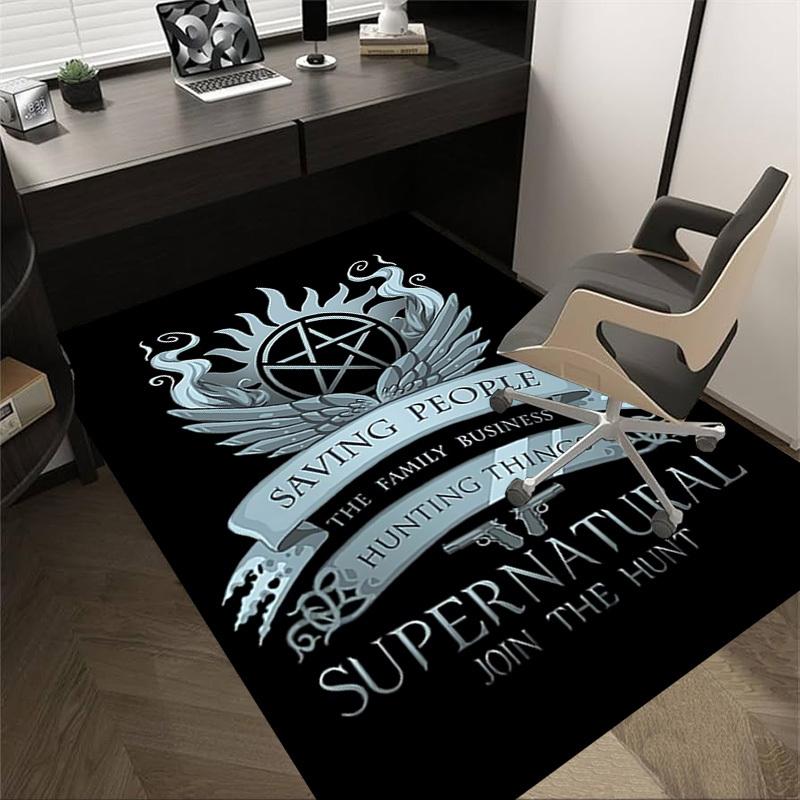 1 шт. SUPERNATURAL JOIN THE HUNT Домашний Офис, Прочный Полиэстеровый Коврик для Пола с Легким, Офисный Декор, Городской Стиль, Нескользящая Основа 60cm by 90cm