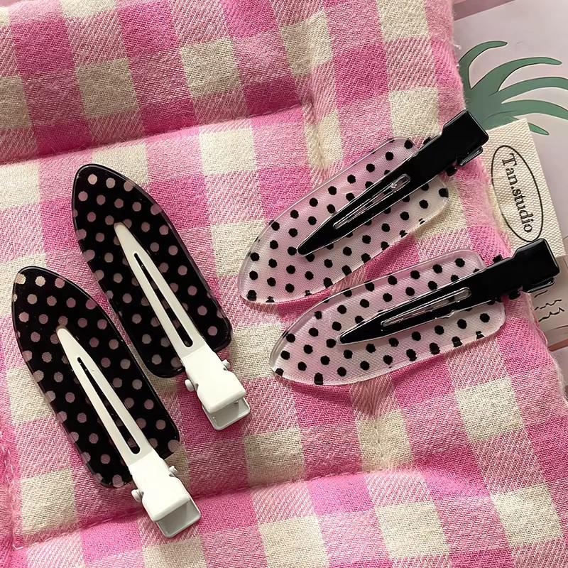 1/ 4pcs Korean Sweet Polka Dot Hair Clips Retro Fahion Hairpins for Women Girls Cute Headdress Outfits Hair Styling Accessories