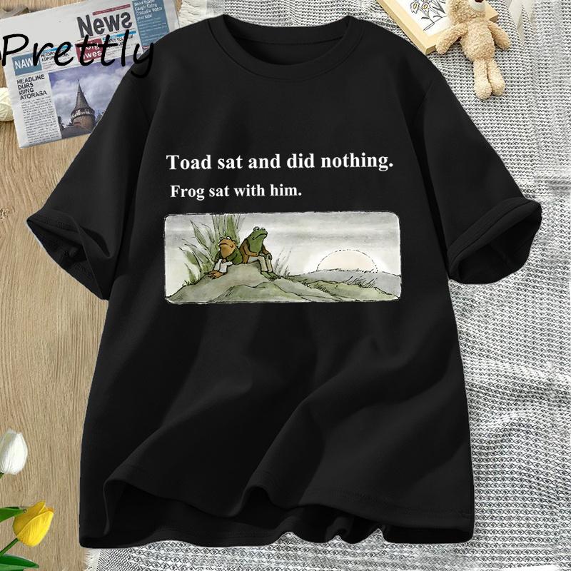 Frog and Toad T-Shirt Unisex Toad Sat and Did Nothing Frog Sat With Him Tshirt Vintage Classic Book Tshirt for Book Lover Tees